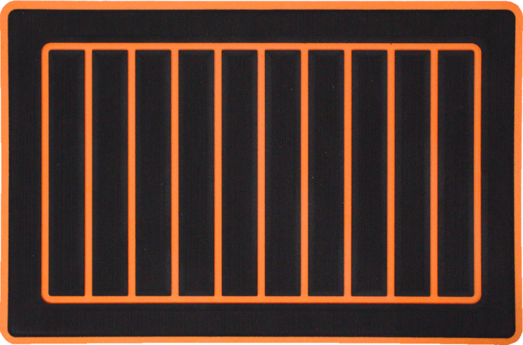 Yeti Roadie 20 Cooler Pad: Black over Orange - Vertical Faux Teak - 6mm