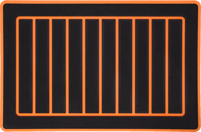 Yeti Roadie 20 Cooler Pad: Black over Orange - Vertical Faux Teak - 6mm