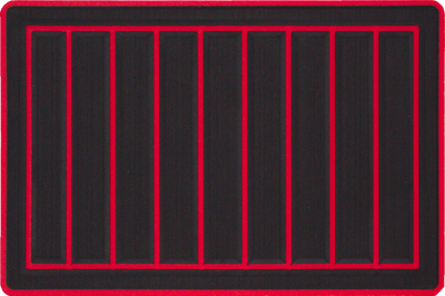 Yeti Roadie 20 Cooler Pad: Black over Red - Vertical Faux Teak - 6mm
