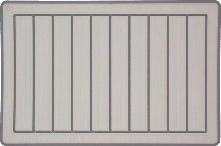 Yeti Roadie 20 Cooler Pad: Mist Gray over Titanium  - Vertical Faux Teak - 6mm
